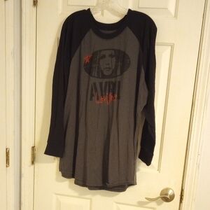 Torrid Black and Gray Graphic Top